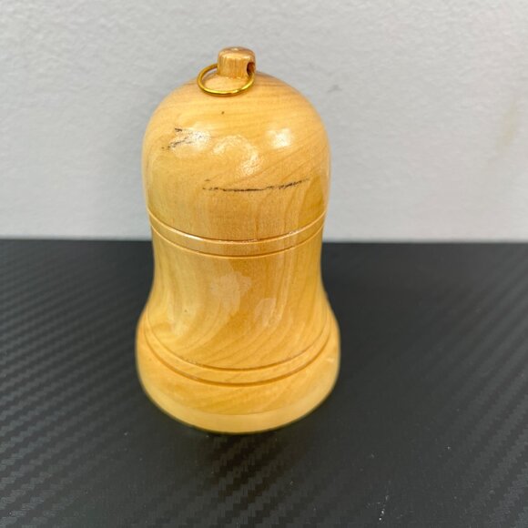 Olive Wood Bell-Shaped Nativity Scene Ornament Handcrafted Christmas Jesus - Picture 3 of 9